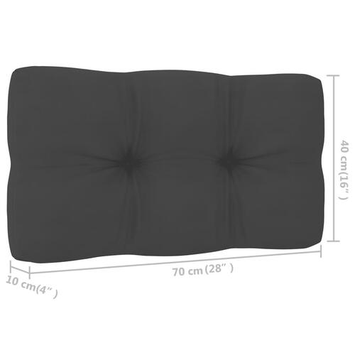 Hynde til pallesofa 70x40x12 cm antracitgrå