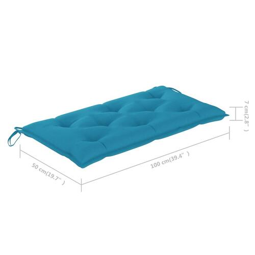 Hynde til havebænk 100x50x7 cm stof lyseblå