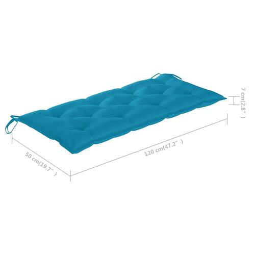 Hynde til havebænk 120x50x7 cm stof lyseblå
