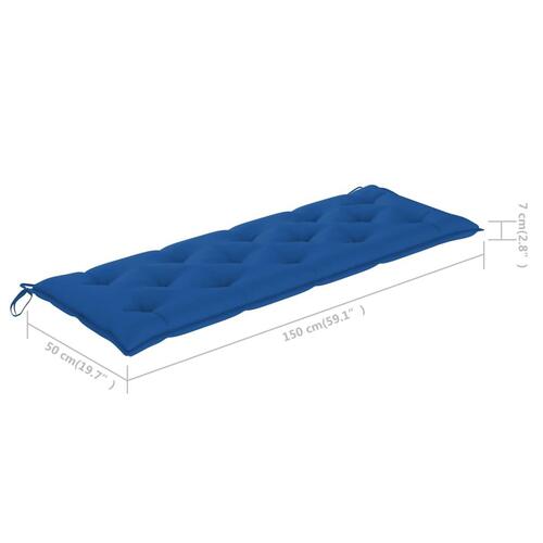 Hynde til havebænk 150x50x7 cm stof blå