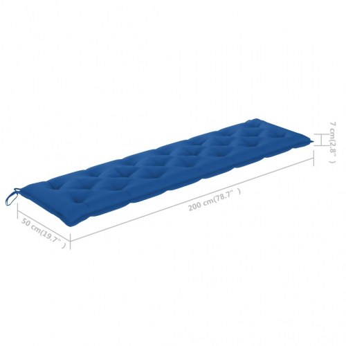 Hynde til havebænk 200x50x7 cm stof blå