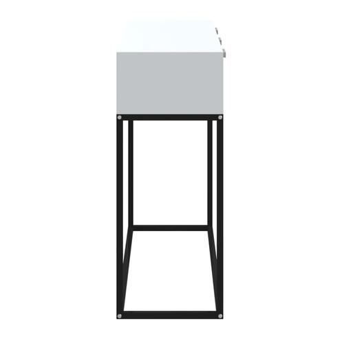 Konsolbord 105x30x75 cm konstrueret træ og jern hvid