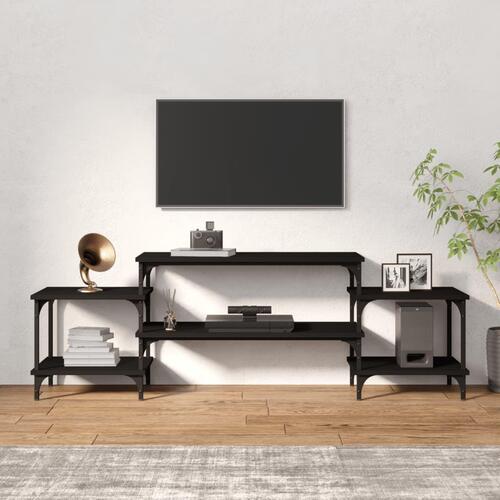 Tv-bord 157x35x52 cm konstrueret træ sort