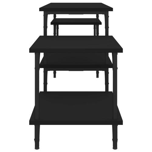 Tv-bord 157x35x52 cm konstrueret træ sort