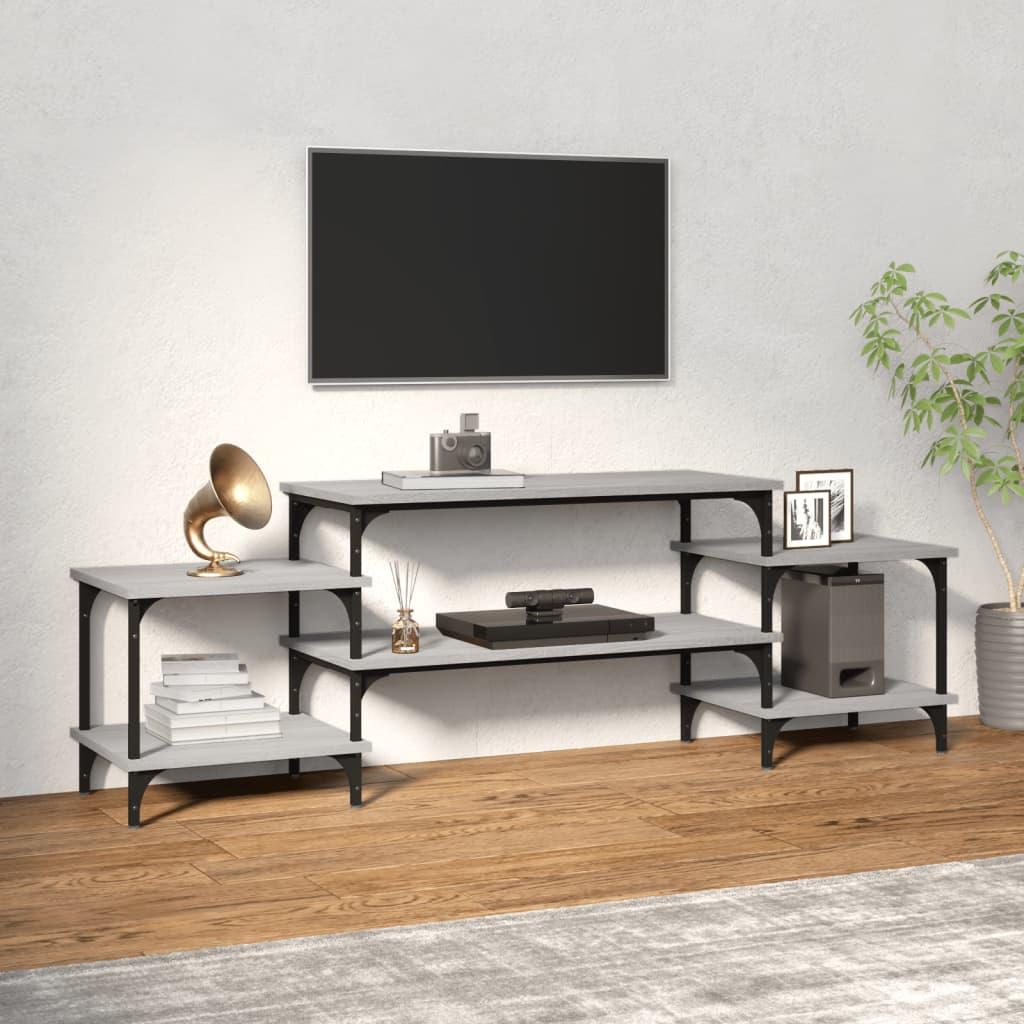 Tv-bord 157x35x52 cm konstrueret træ grå sonoma-eg