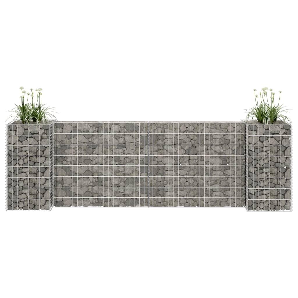 H-formet gabion-plantekasse 260x40x80 cm stål