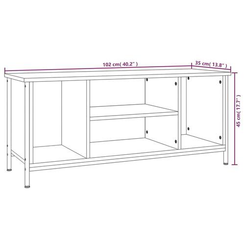 Tv-bord 102x35x45 cm konstrueret træ røget egetræsfarve