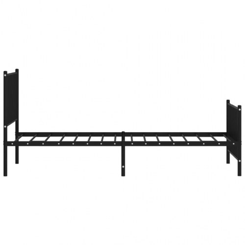 Sengeramme i metal med gavl og fodgærde 90x200 cm - sort