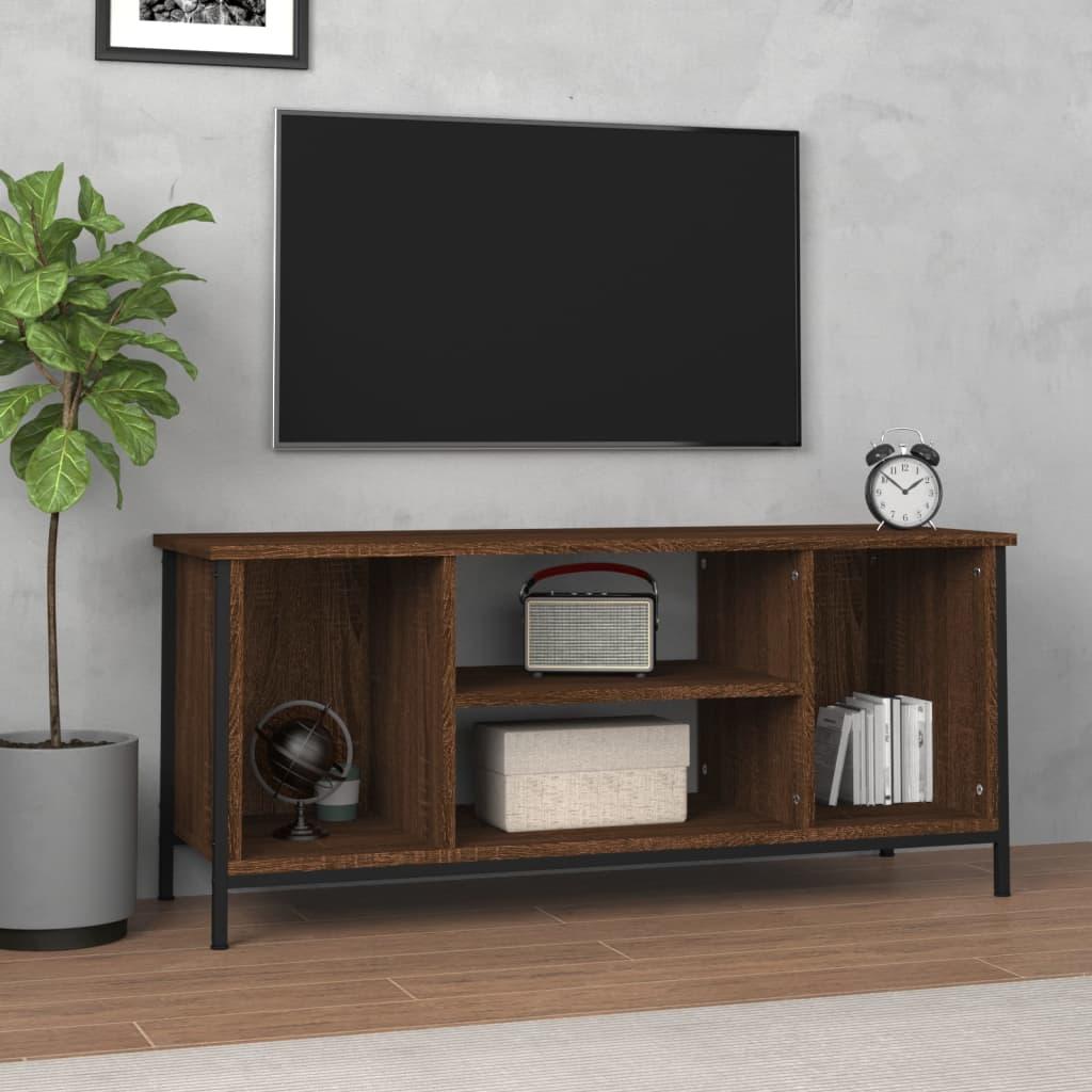 Tv-bord 102x35x45 cm konstrueret træ brun egetræsfarve