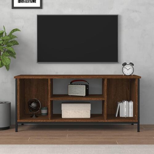 Tv-bord 102x35x45 cm konstrueret træ brun egetræsfarve