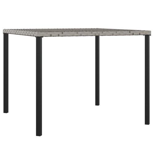 Spisebordssæt til haven 6 dele med hynder polyrattan grå