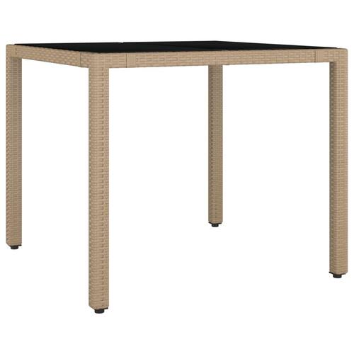 Spisebordssæt til haven 3 dele med hynder polyrattan beige