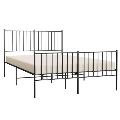 Sengeramme med sengegavl og fodgærde 120x190 cm metal sort