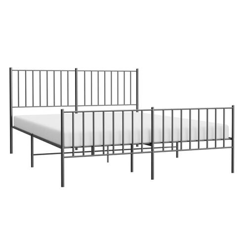 Sengeramme med sengegavl og fodgærde 140x190 cm metal sort