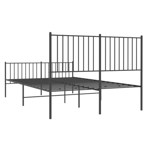 Sengeramme med sengegavl og fodgærde 140x190 cm metal sort