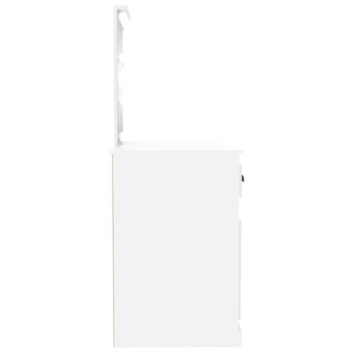 Makeupbord med LED-lys 90x50x132,5 cm konstrueret træ hvid