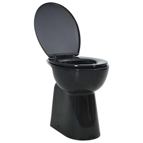 Højt toilet uden kant soft close 7 cm højere keramik sort