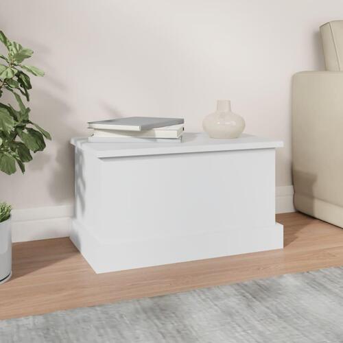 Opbevaringskasse 50x30x28 cm konstrueret træ hvid
