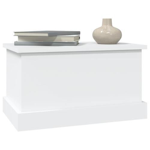 Opbevaringskasse 50x30x28 cm konstrueret træ hvid