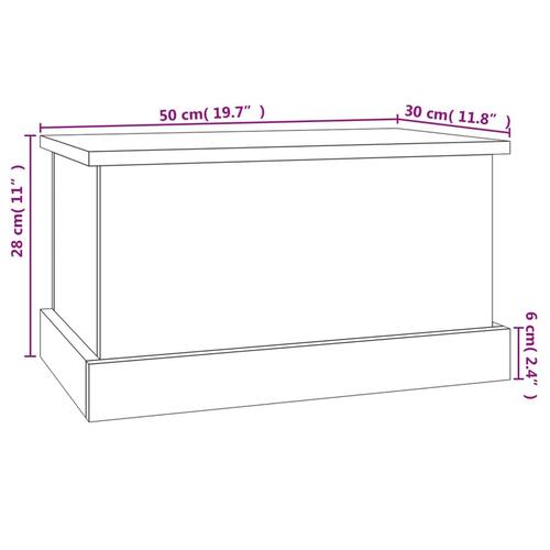 Opbevaringskasse 50x30x28 cm konstrueret træ hvid