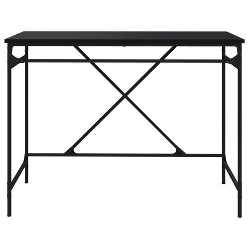 Skrivebord 100x50x75 cm konstrueret træ og jern sort