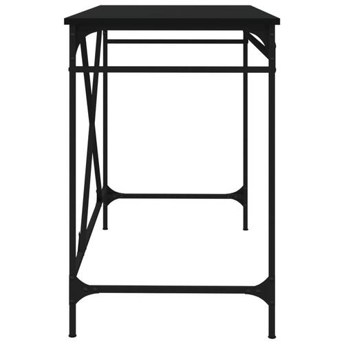Skrivebord 100x50x75 cm konstrueret træ og jern sort