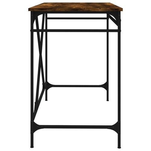 Skrivebord 100x50x75 cm konstrueret træ og jern røget eg