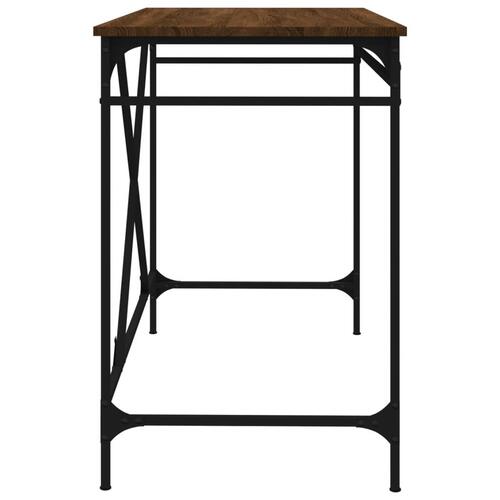 Skrivebord 100x50x75 cm konstrueret træ og jern brunt eg