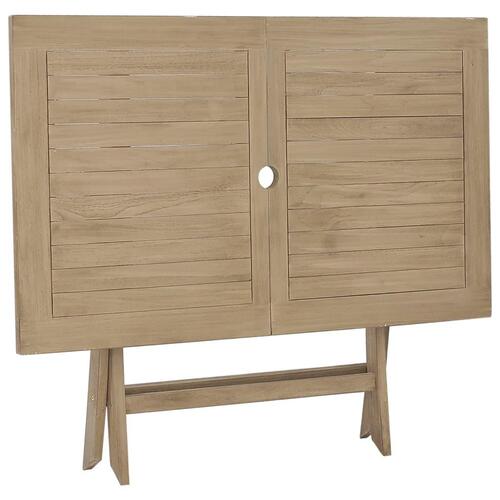 Foldbart havebord 120x70x75 cm massivt teaktræ grå