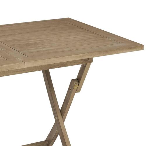 Foldbart havebord 120x70x75 cm massivt teaktræ grå