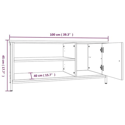 Tv-bord 100x40x45 cm konstrueret træ grå sonoma-eg