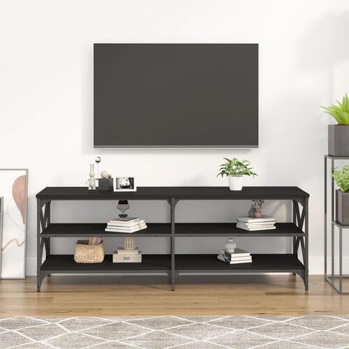 Tv-bord 140x40x50 cm konstrueret træ sort
