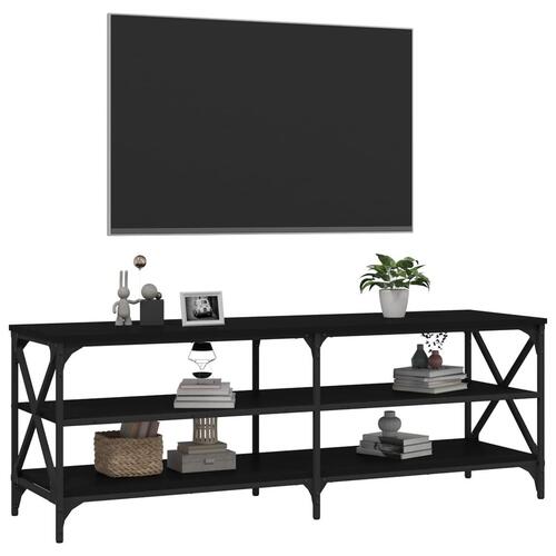 Tv-bord 140x40x50 cm konstrueret træ sort