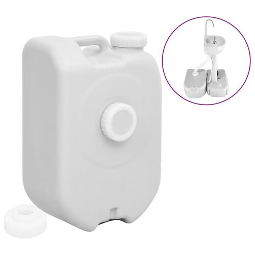 Bærbar vandtank med adapter 24 l grå