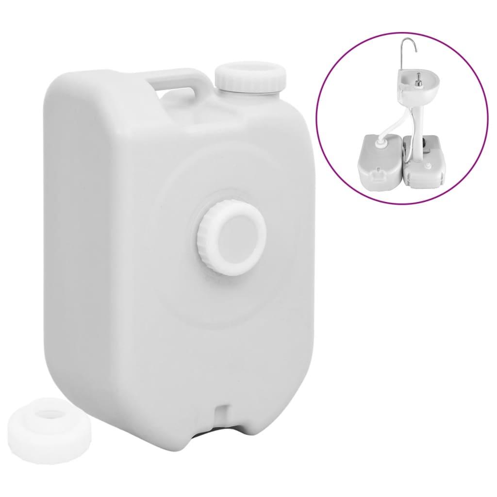 Bærbar vandtank med adapter 24 l grå