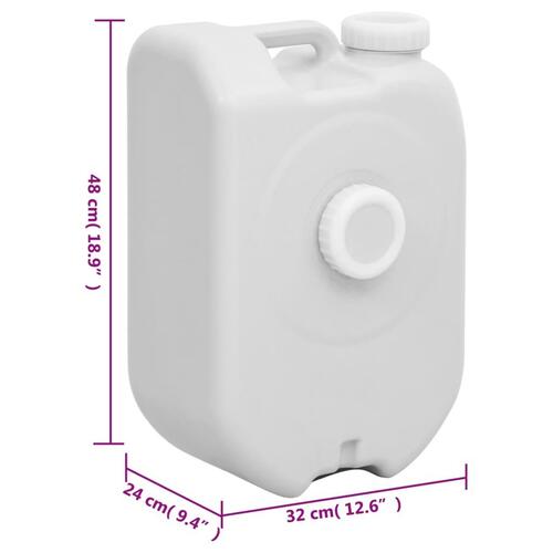 Bærbar vandtank med adapter 24 l grå