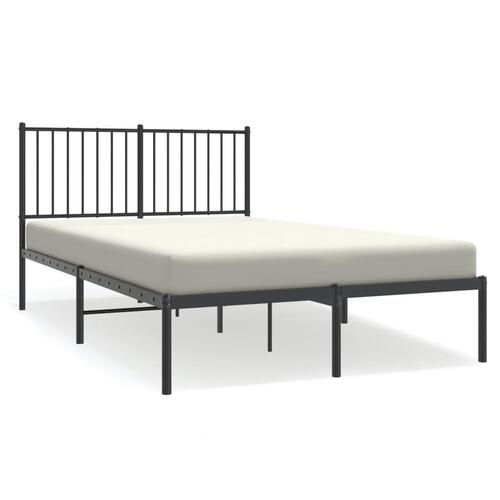 Sengeramme med sengegavl 140x190 cm metal sort