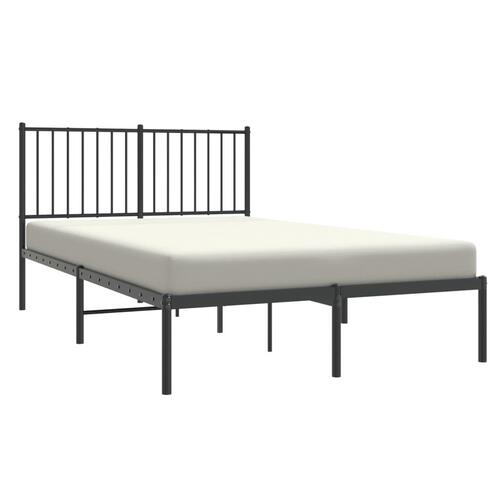 Sengeramme med sengegavl 140x190 cm metal sort