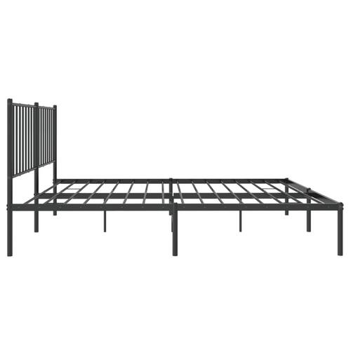 Sengeramme med sengegavl 140x190 cm metal sort