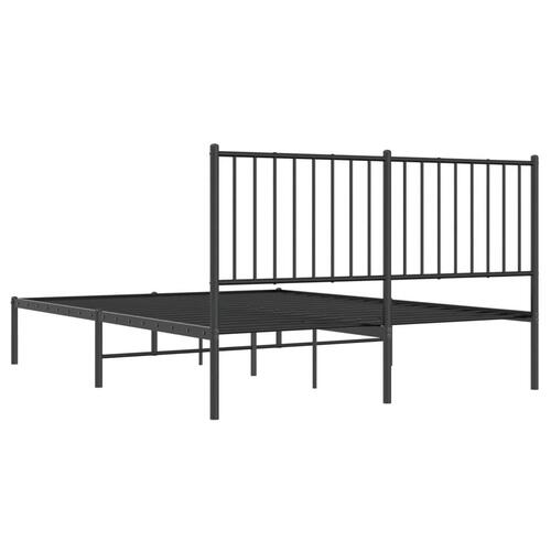 Sengeramme med sengegavl 140x190 cm metal sort