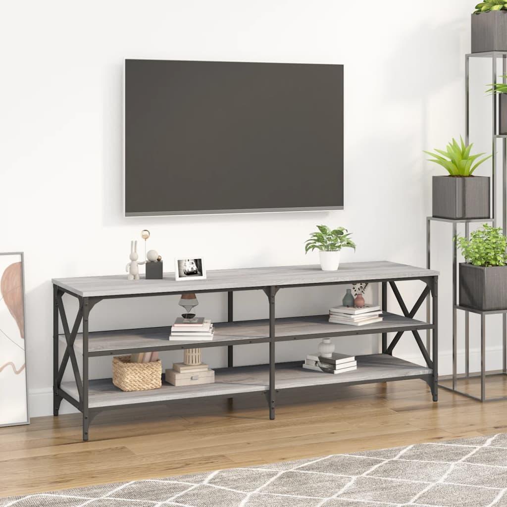 Tv-bord 140x40x50 cm konstrueret træ grå sonoma-eg