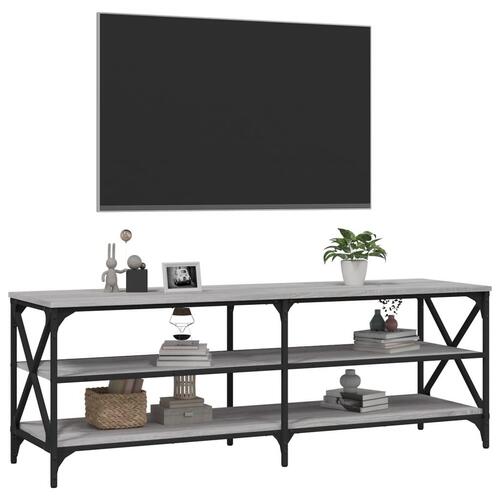 Tv-bord 140x40x50 cm konstrueret træ grå sonoma-eg