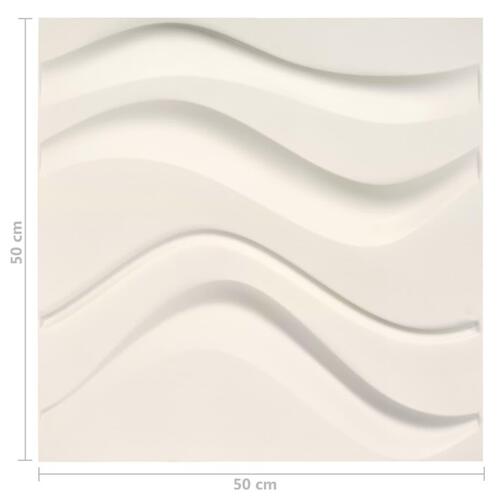 Vægpaneler 12 stk. 3D 0,5x0,5 m 3 m²