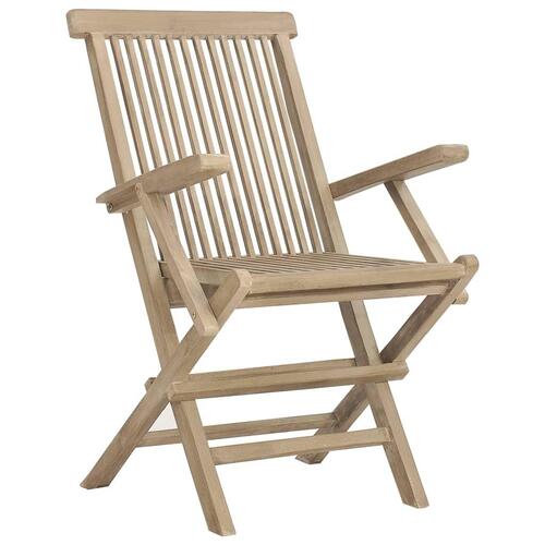 Havestole 6 stk. 56x61x89 cm foldbare massivt teaktræ grå