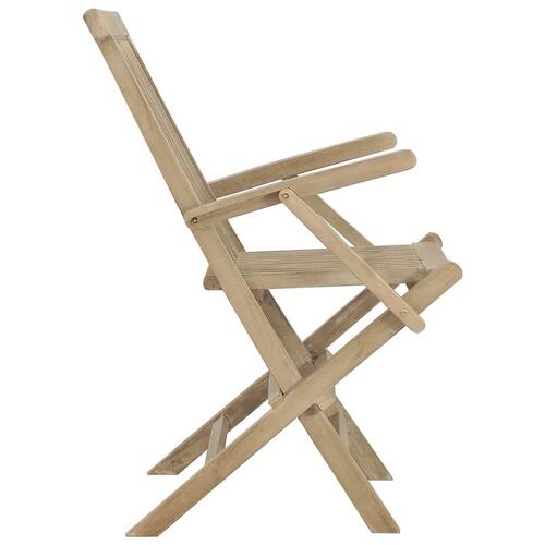 Havestole 2 stk. 56x61x89 cm foldbare massivt teaktræ grå