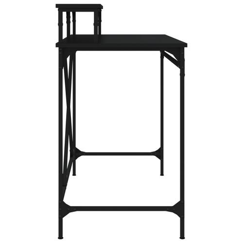 Skrivebord 100x50x90 cm konstrueret træ og jern sort