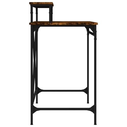 Skrivebord 80x50x90 cm konstrueret træ og jern røget eg
