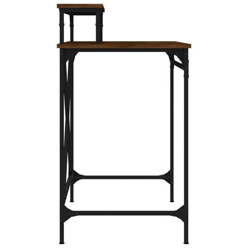 Skrivebord 80x50x90 cm konstrueret træ og jern brun eg
