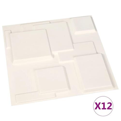 Vægpaneler 12 stk. 3D 0,5x0,5 m 3 m²