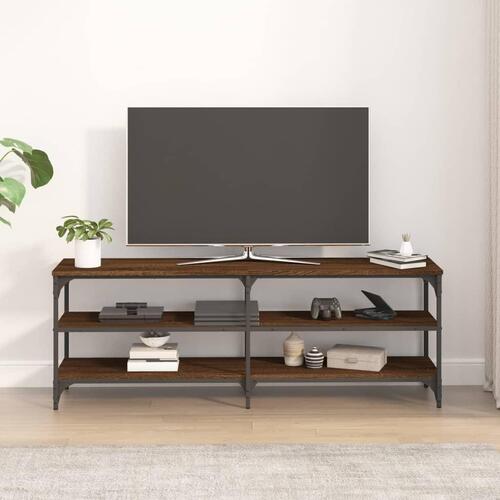 Tv-bord 140x30x50 cm konstrueret træ brun egetræsfarve